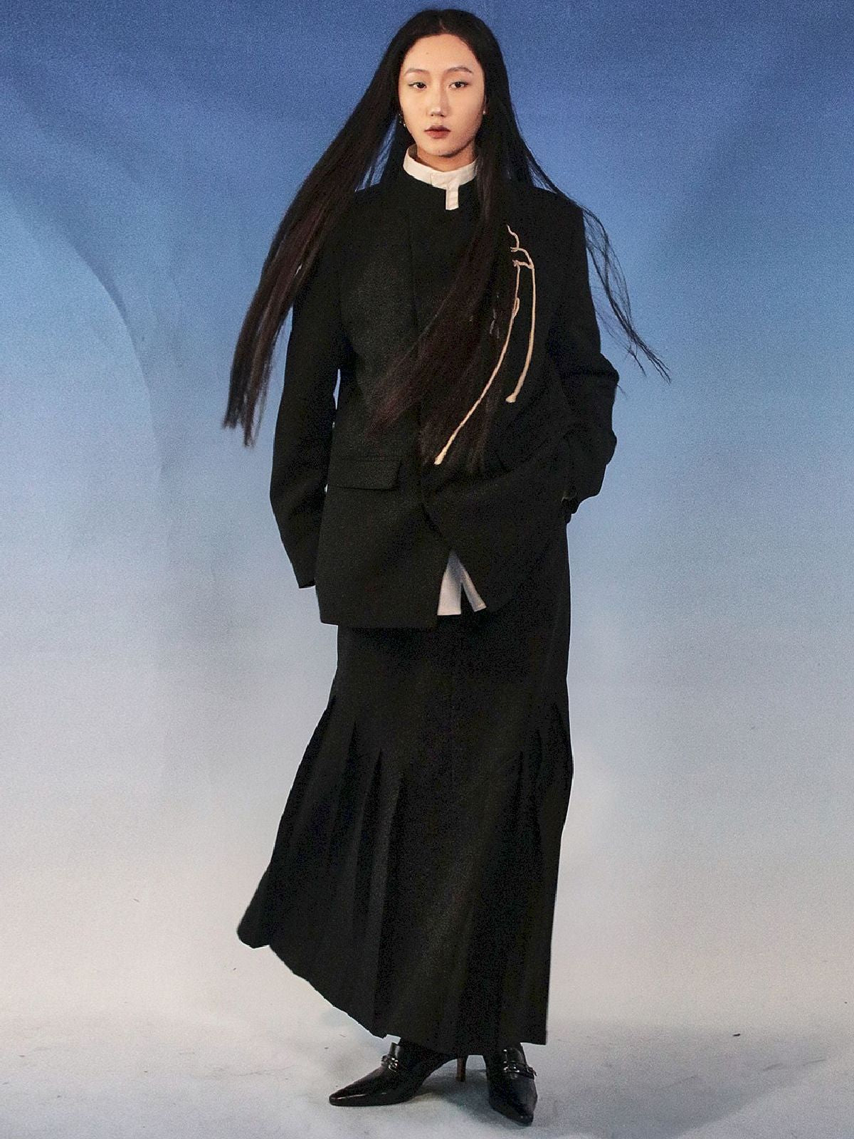 자수 나비 중간 재킷