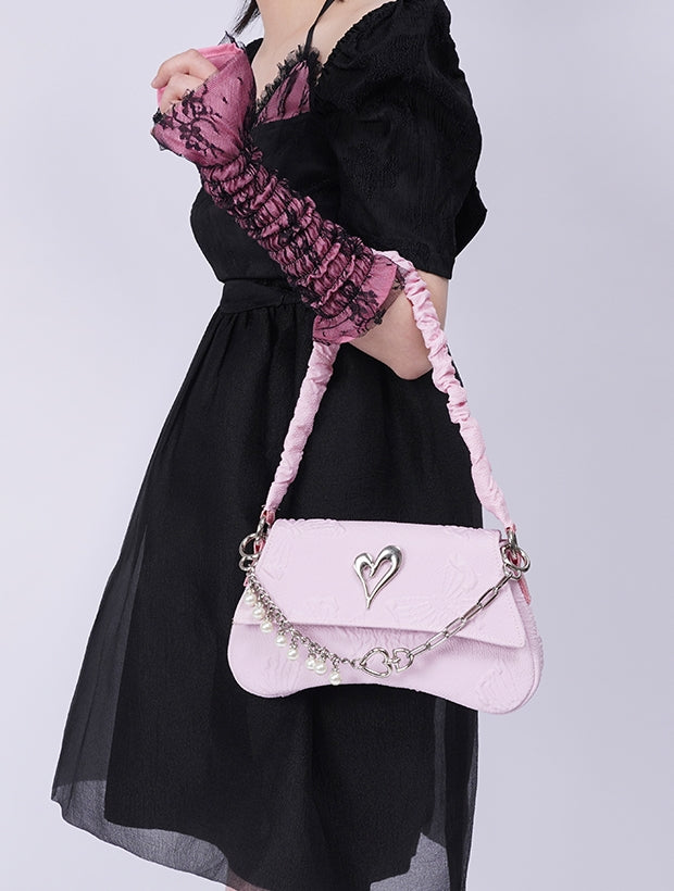 Compact 2way Drawstring Heart Bag