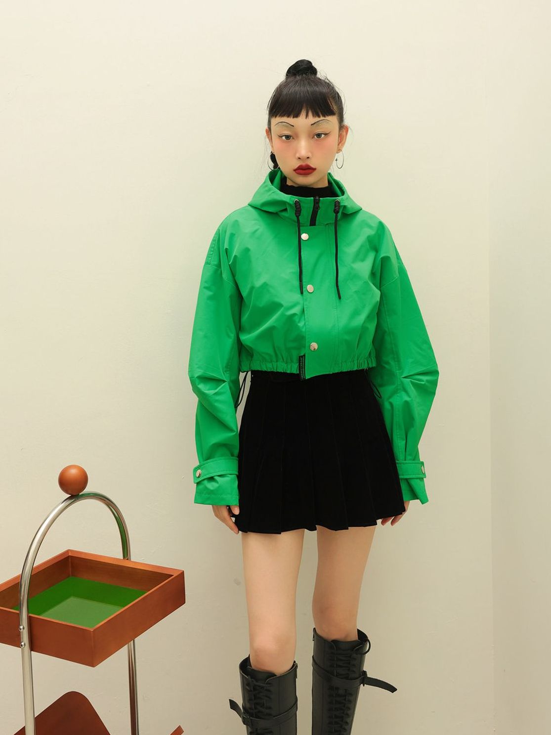 Parka décontractée à sweat à capuche court recadré