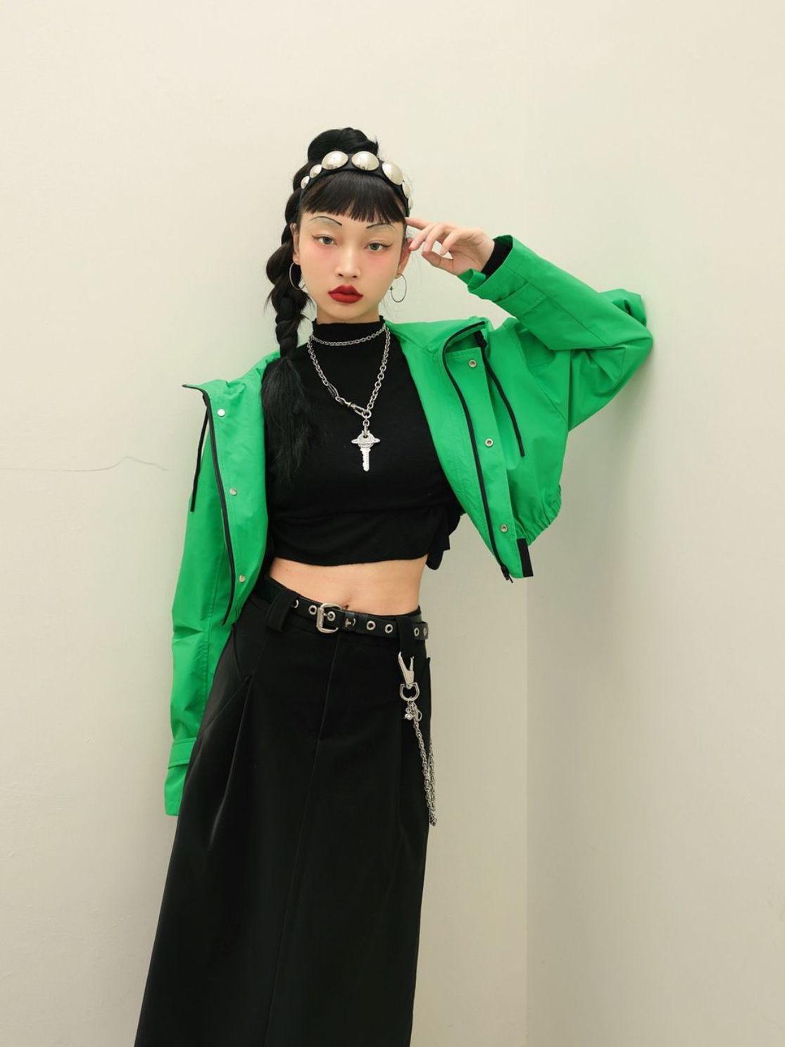 Parka décontractée à sweat à capuche court recadré