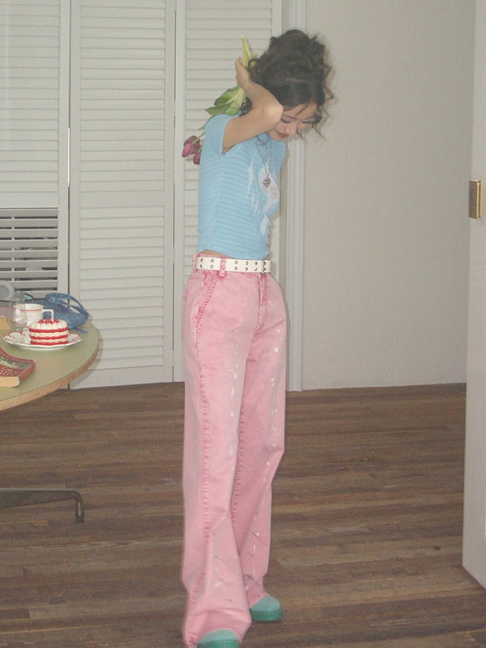 버섯 니치 캐주얼 슬림 티셔츠