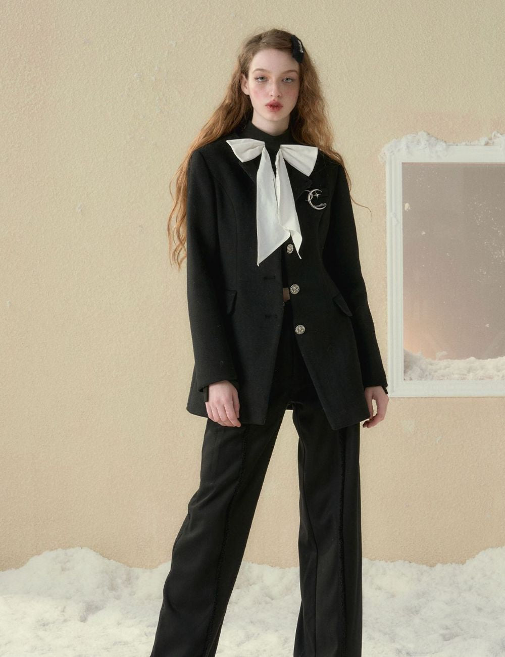 NO-COLLAR CLASSY SUIT JACKET & SKIRT