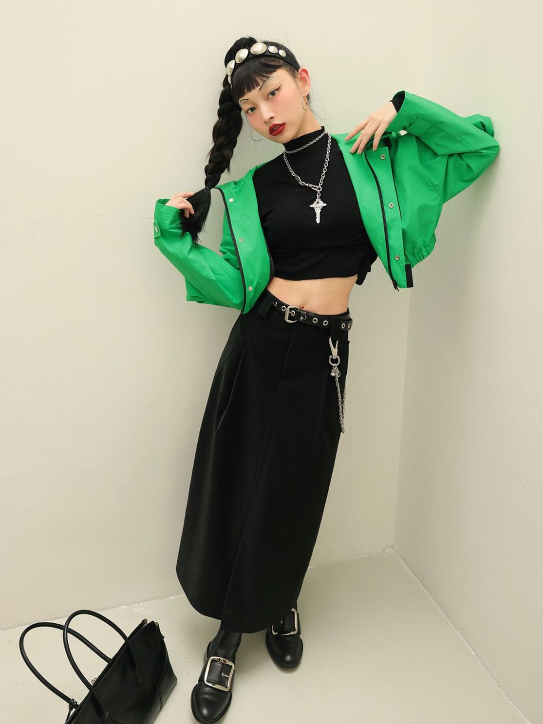 Parka décontractée à sweat à capuche court recadré