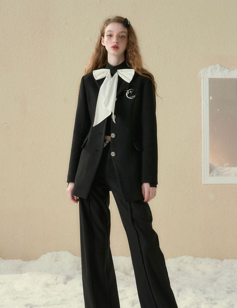 NO-COLLAR CLASSY SUIT JACKET & SKIRT