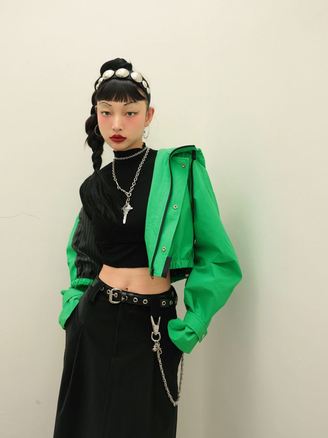 Parka décontractée à sweat à capuche court recadré