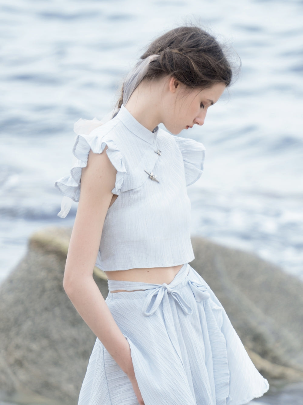 Sheer Natural Refreshing Blouse & Skirt