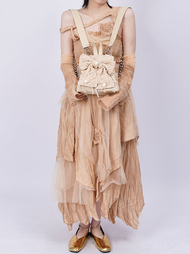 진주가 복고풍 여성 배낭