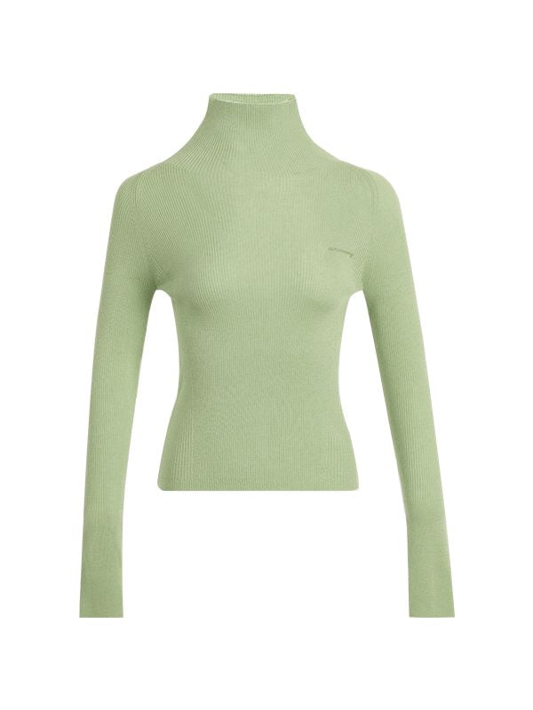 Plain High-Neck Simple Knit