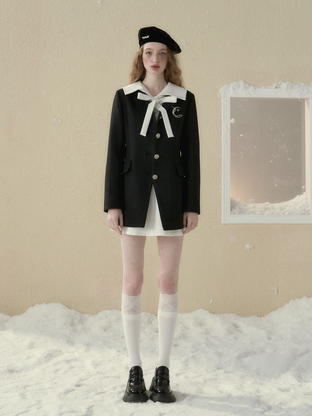 NO-COLLAR CLASSY SUIT JACKET & SKIRT