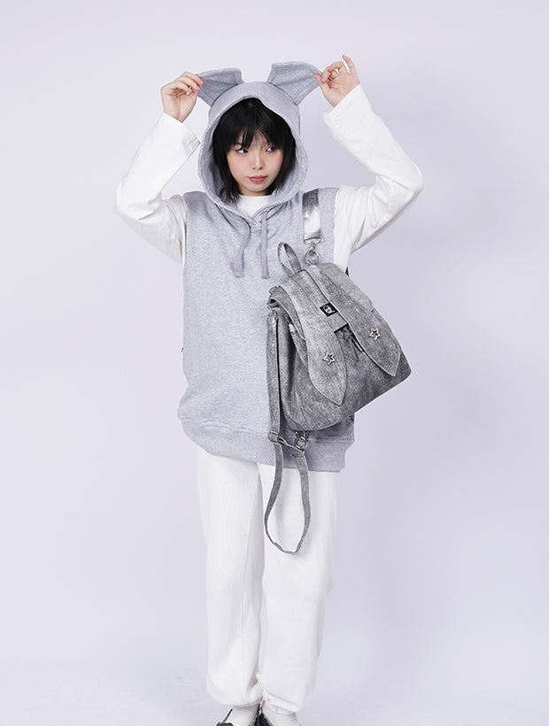 FADED RETRO RABBIT-EAR BACKPACK