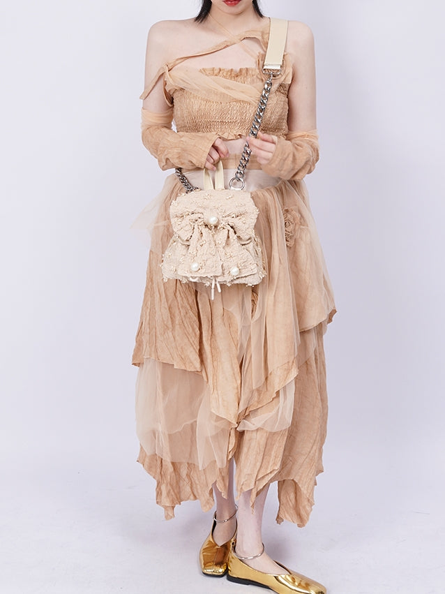 진주가 복고풍 여성 배낭