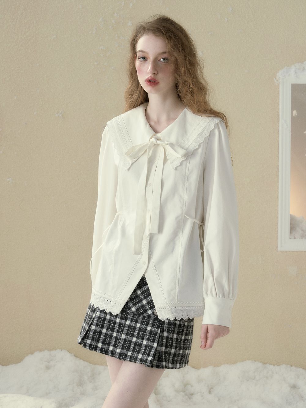 Retro Lace Ribbon Gothic Blouse