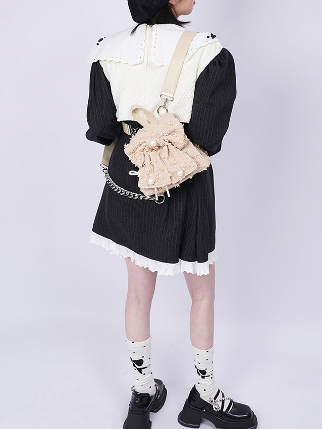 진주가 복고풍 여성 배낭