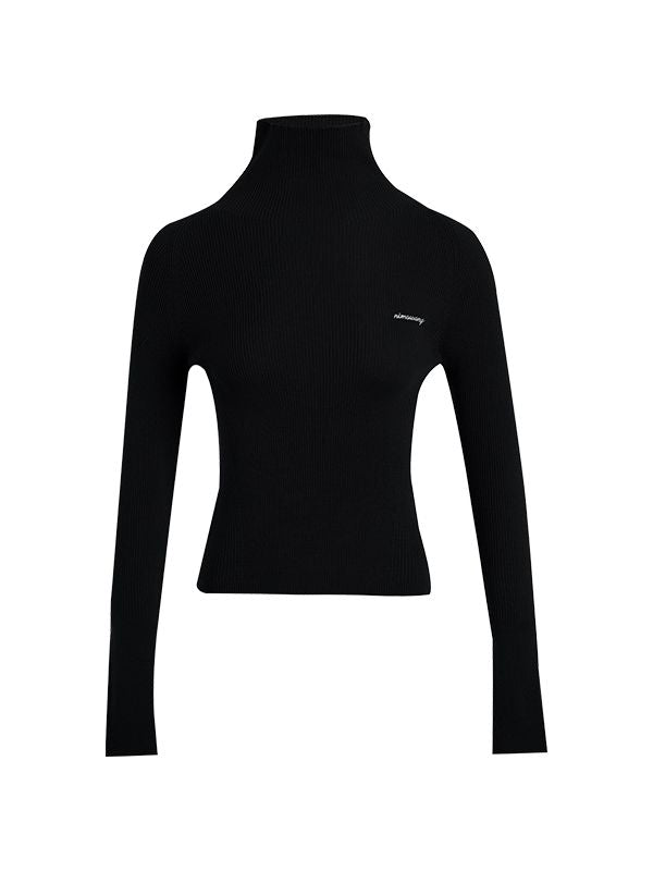 Plain High-Neck Simple Knit