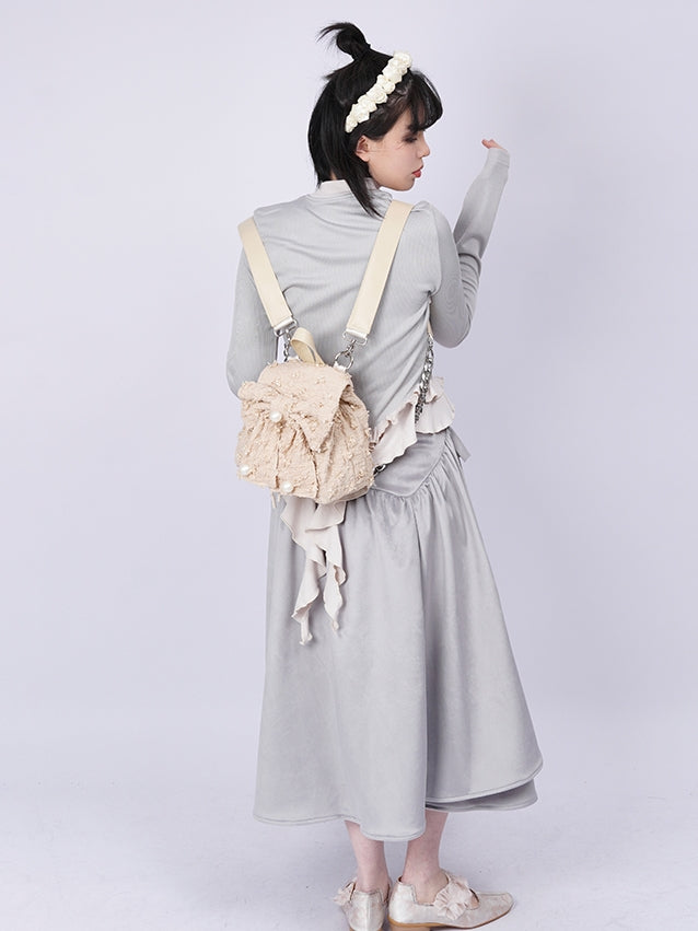 진주가 복고풍 여성 배낭