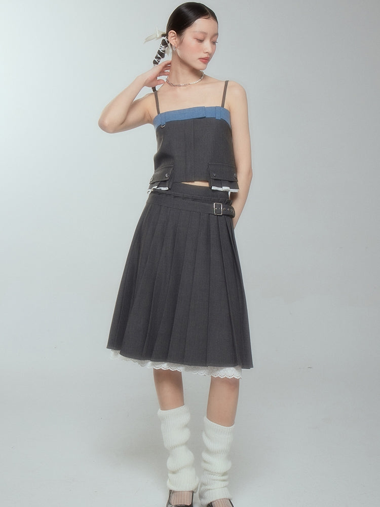 Lace Layered Flare Femineine Skirt