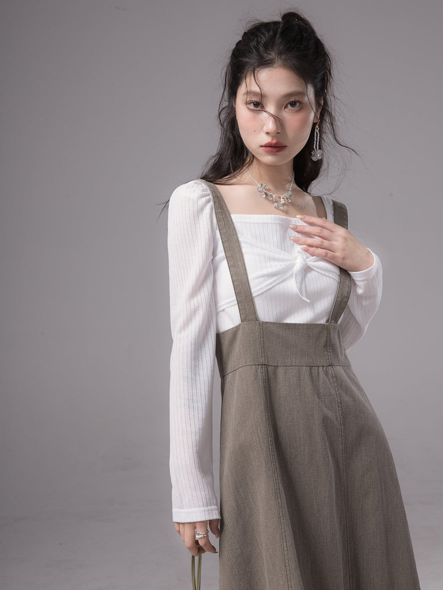 리본 니치 스퀘어 넥 컷