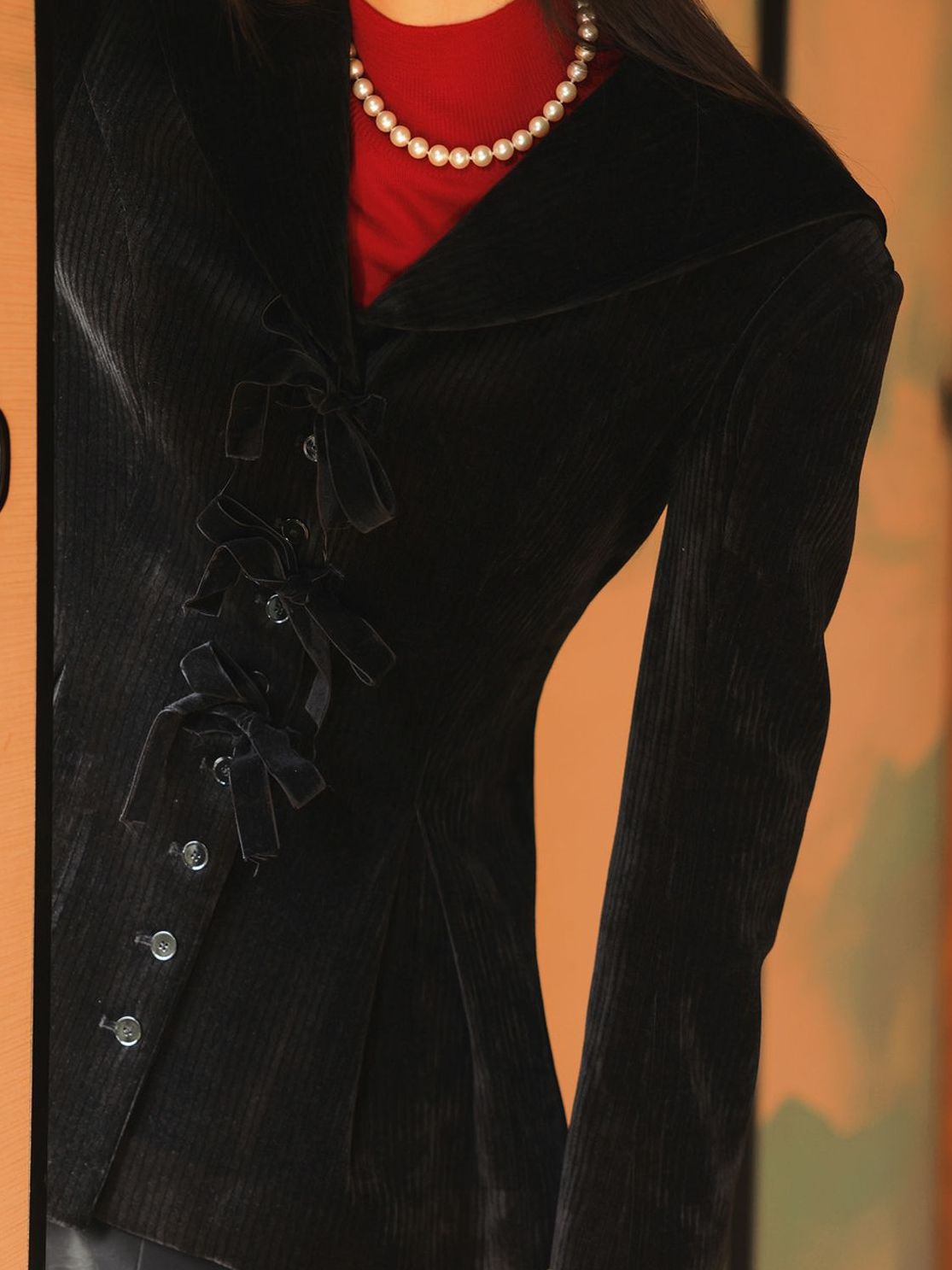 Corduroy Peplum Slim Jacket