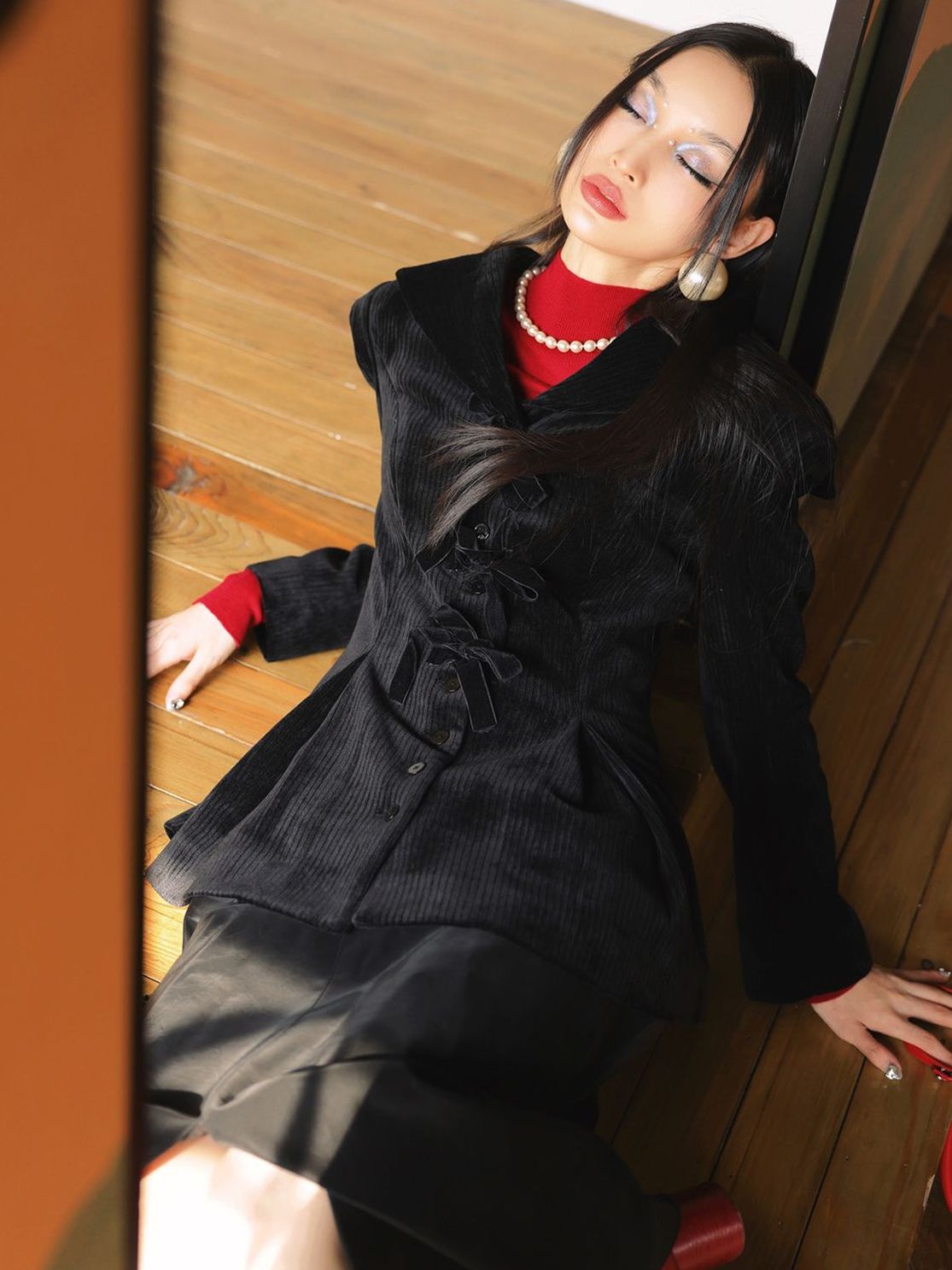 Corduroy Peplum Slim Jacket