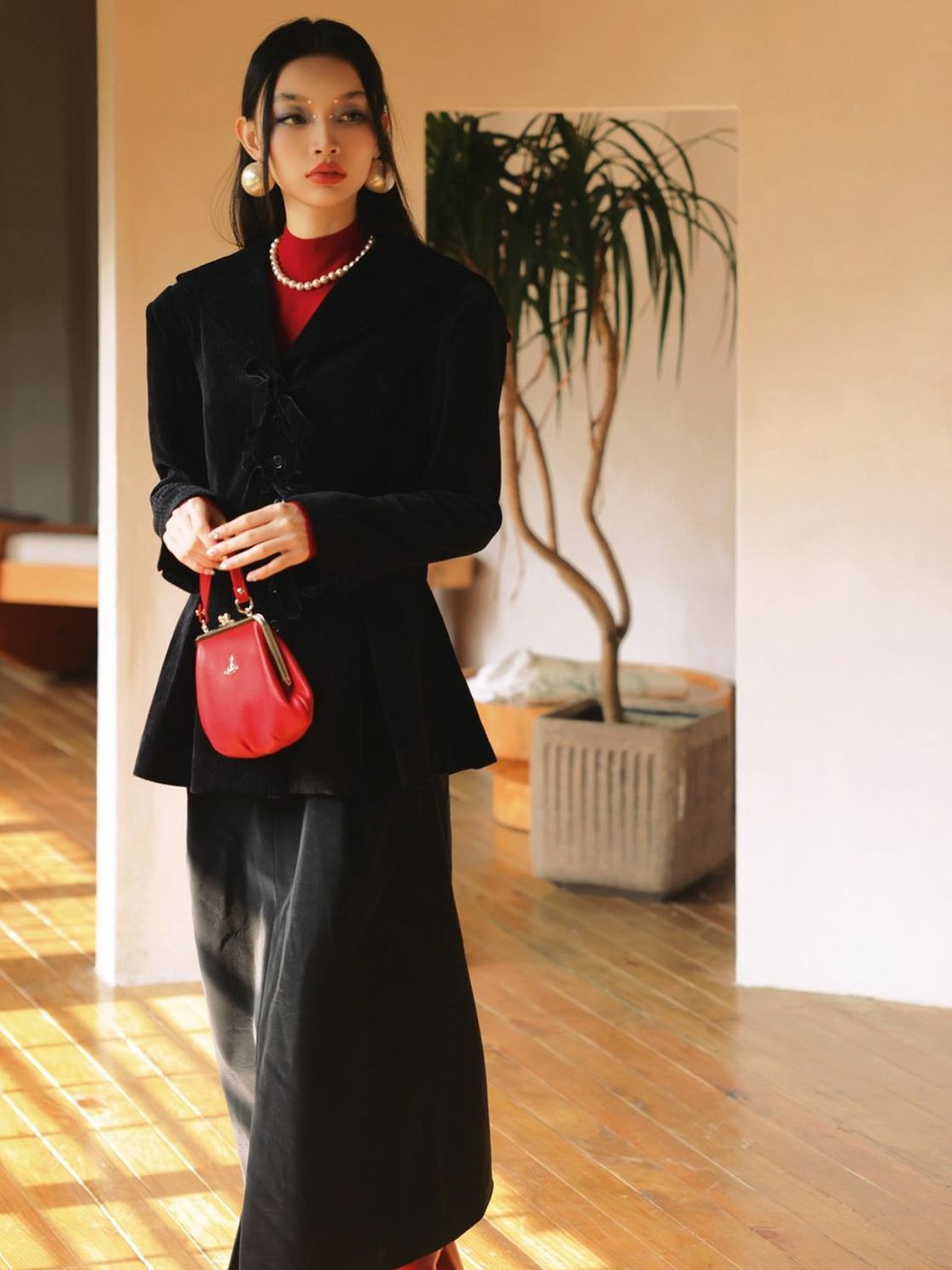 Corduroy Peplum Slim Jacket