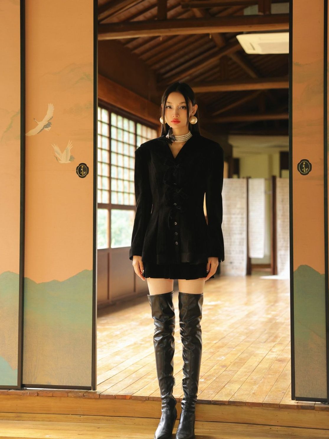 Corduroy Peplum Slim Jacket
