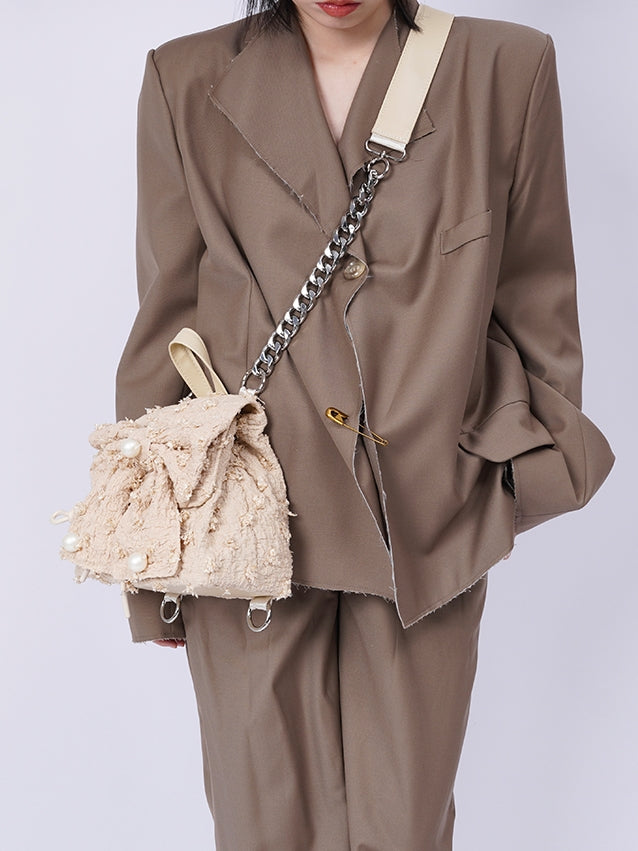 진주가 복고풍 여성 배낭