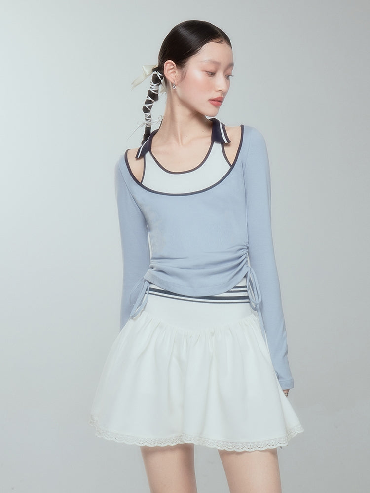 Spitze kurz flauschig einfacher Flare -Rock