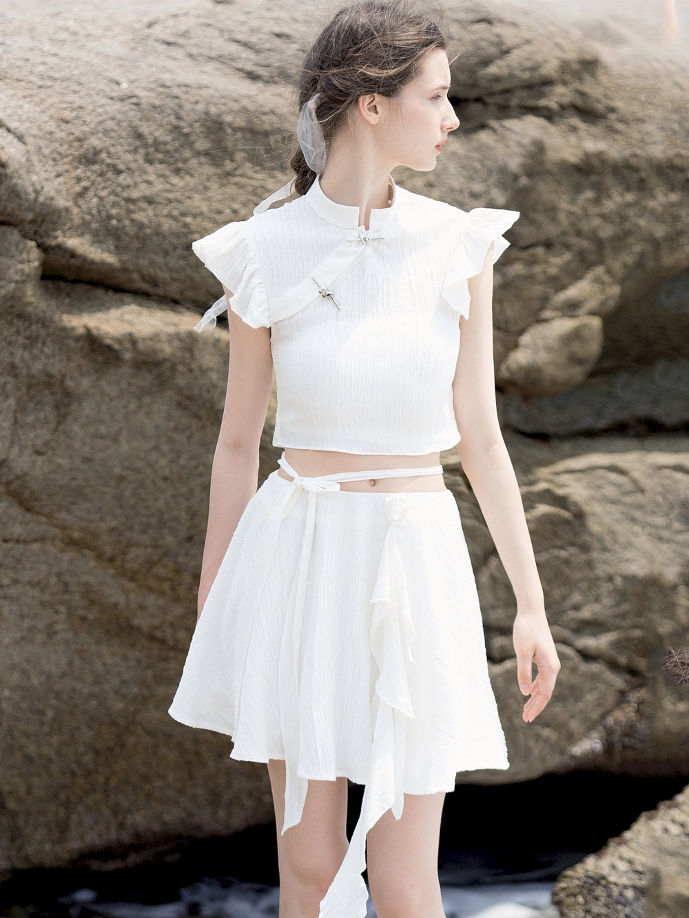 Sheer Natural Refreshing Blouse & Skirt