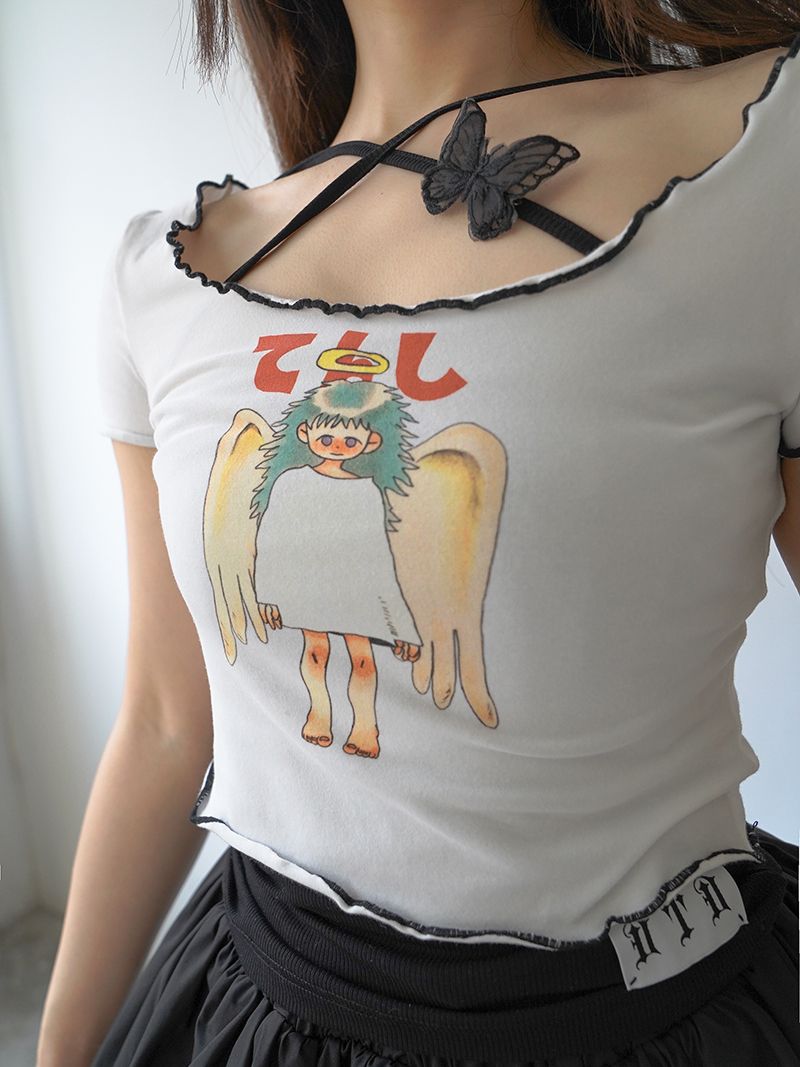 Angel Wave Cross Butterfly Cutsew