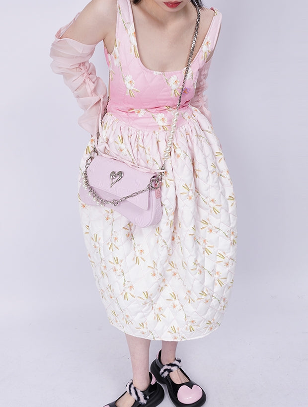 Compact 2way Drawstring Heart Bag