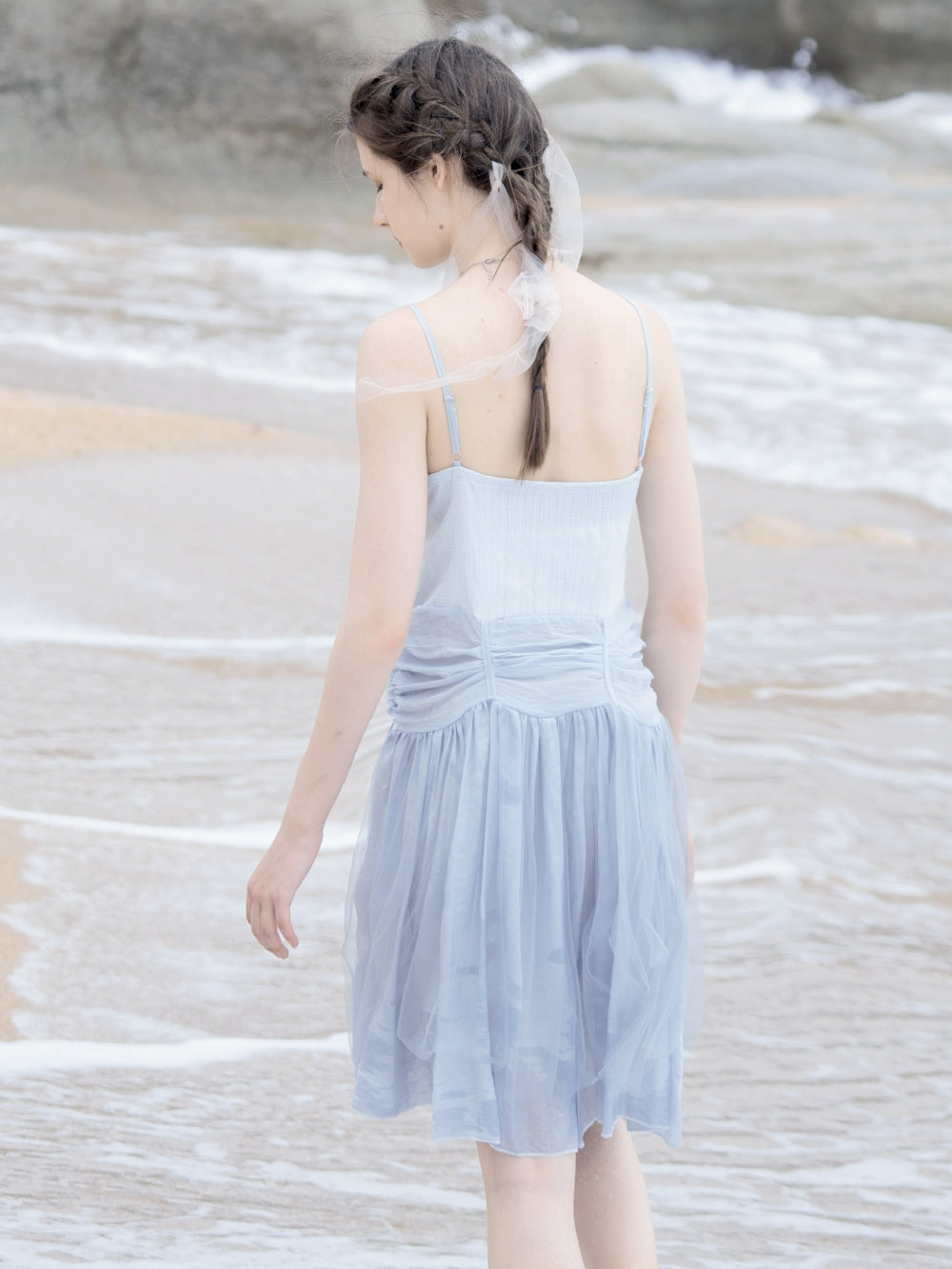 얇은 수집 프릴 세련된 원피스