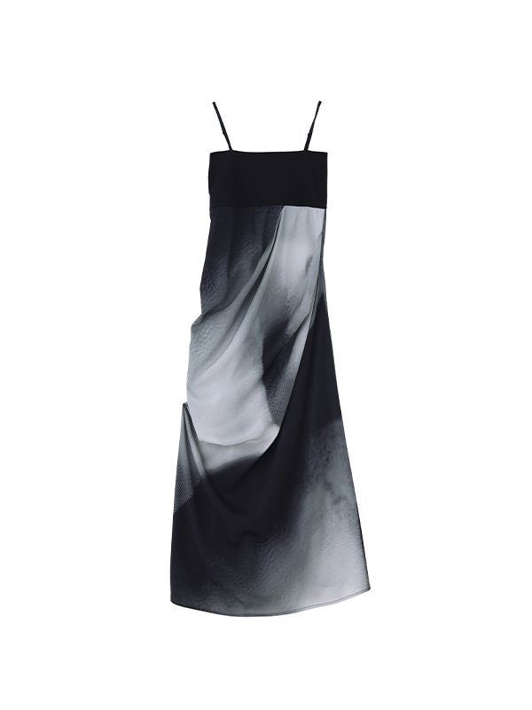 Tie-dye Drape Classy Mature One-piece