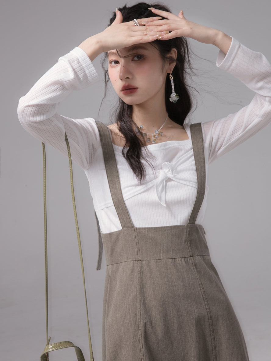 리본 니치 스퀘어 넥 컷