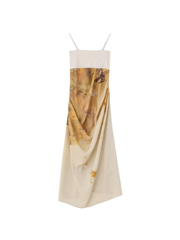 Tie-dye Drape Classy Mature One-piece