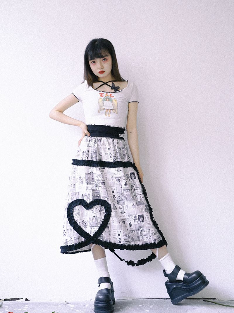 Angel Wave Cross Butterfly Cutsew