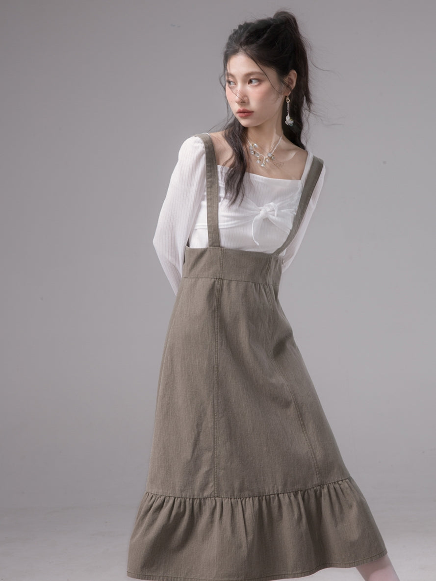 리본 니치 스퀘어 넥 컷