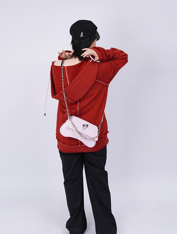 Compact 2way Drawstring Heart Bag