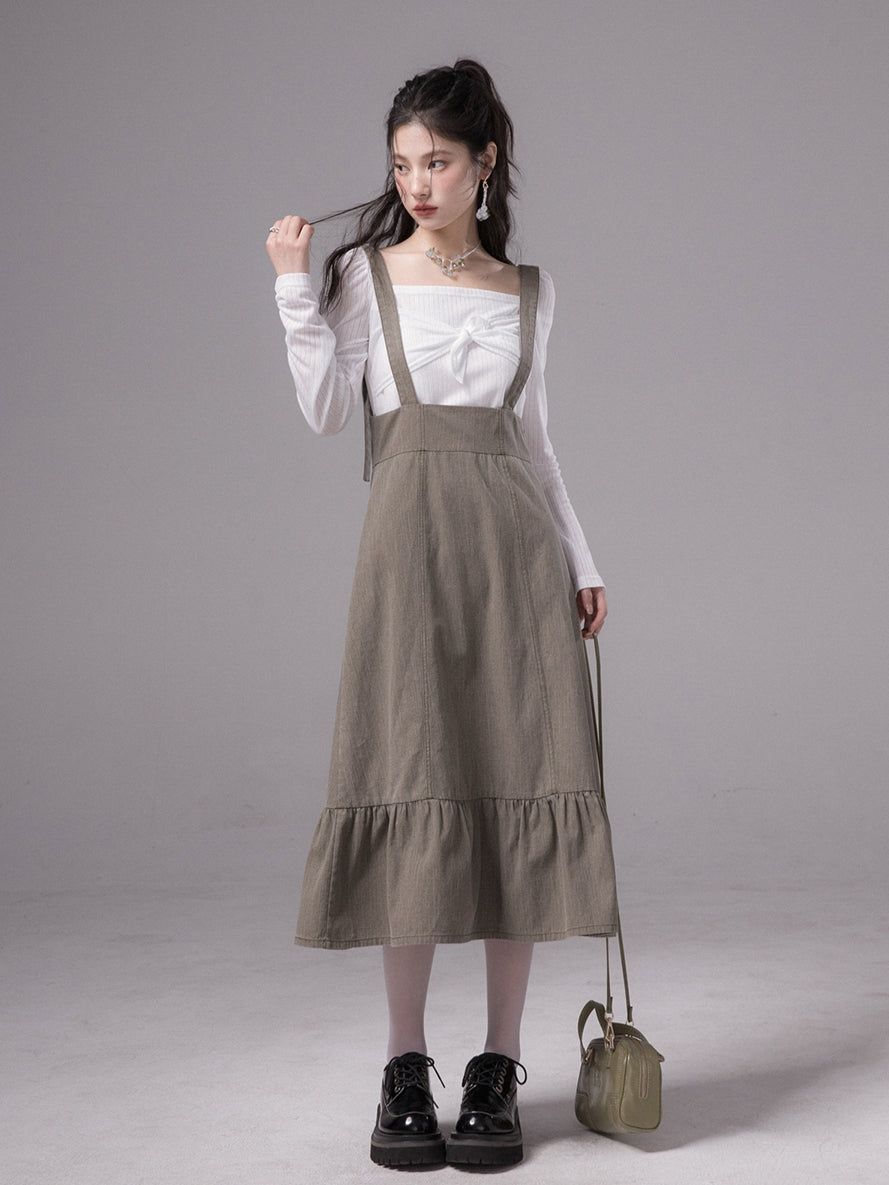 리본 니치 스퀘어 넥 컷