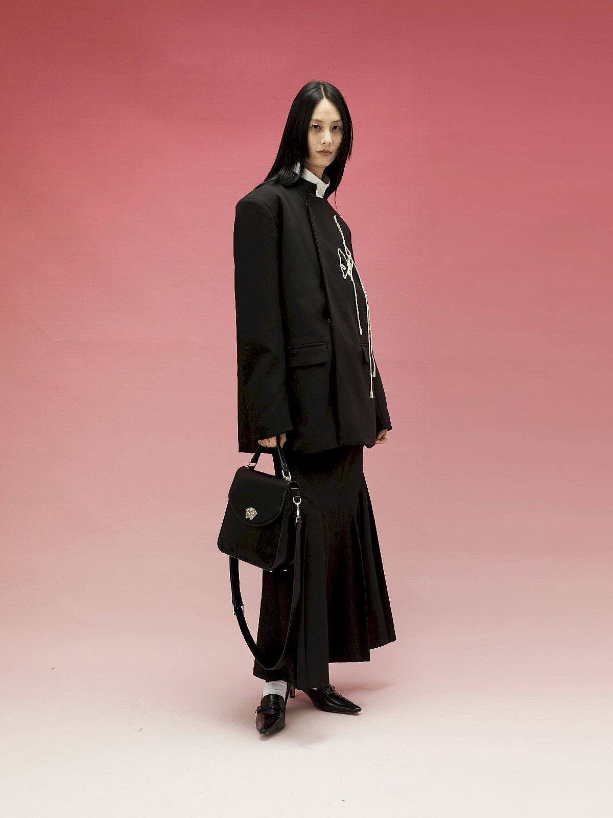 자수 나비 중간 재킷