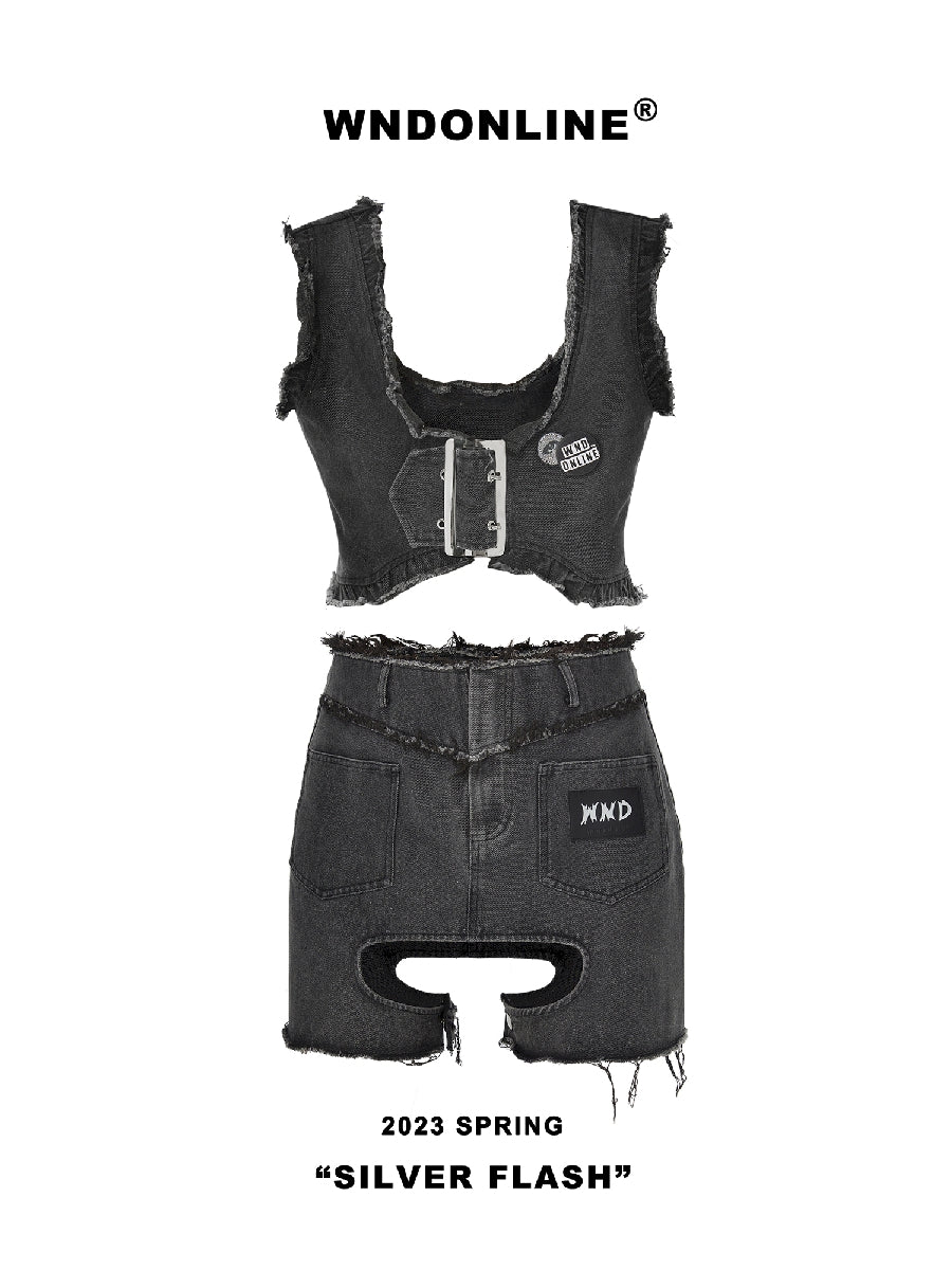 Denim Nichi Tassel Sexy Tops & Kurzrohr