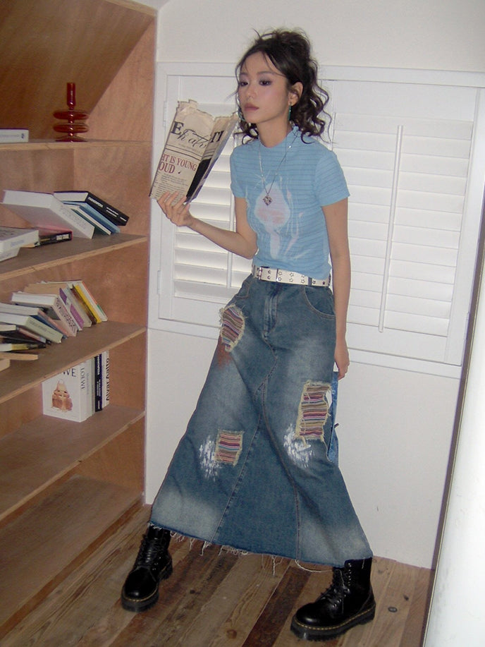 버섯 니치 캐주얼 슬림 티셔츠