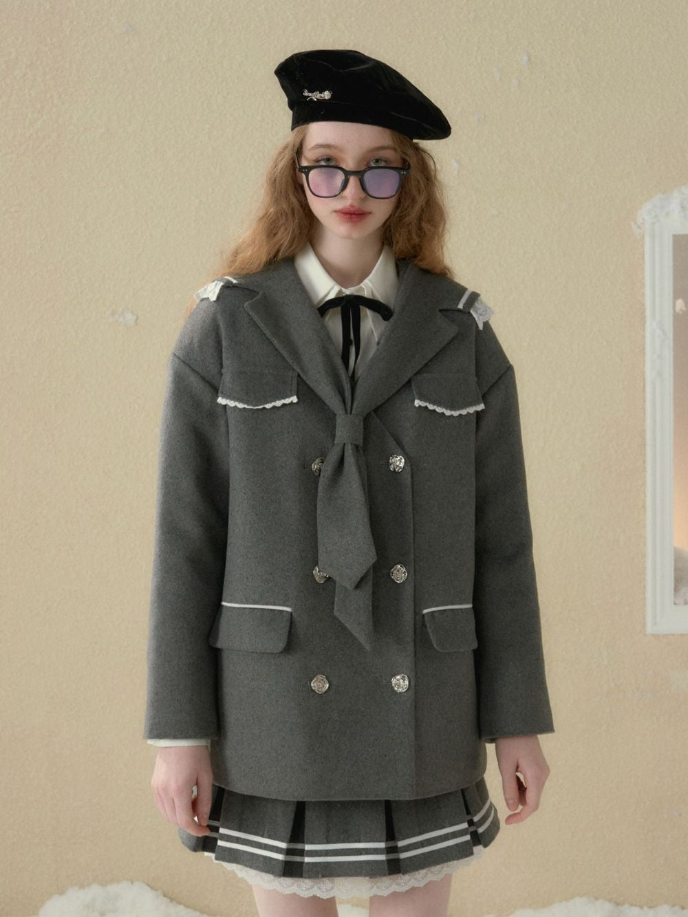 레이스 칼리지 귀여운 재킷