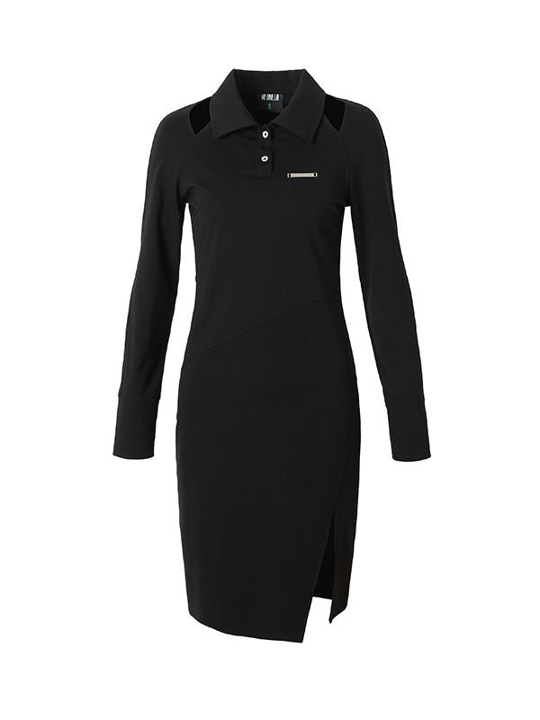 Schlitz Polo-Hals Slim ein Stück