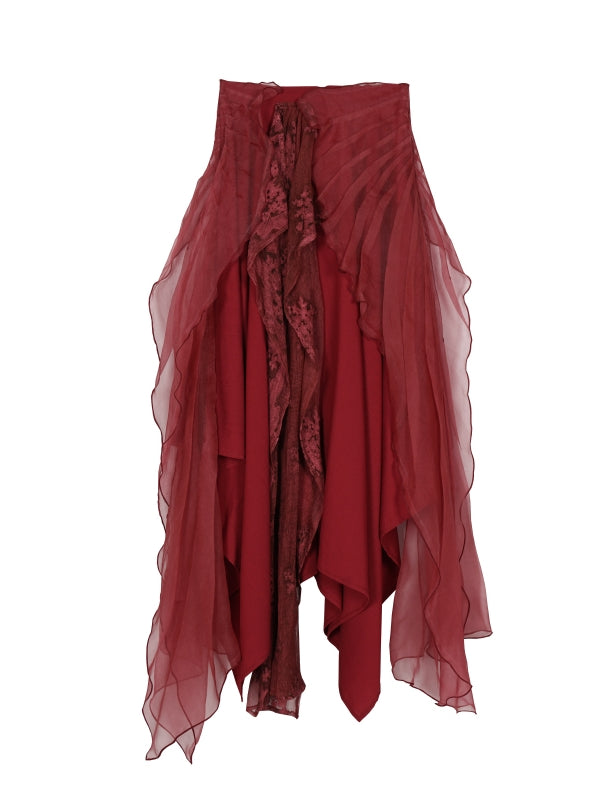 Kleid elegamt Spitze flauschig Ciffon Tops & Rock