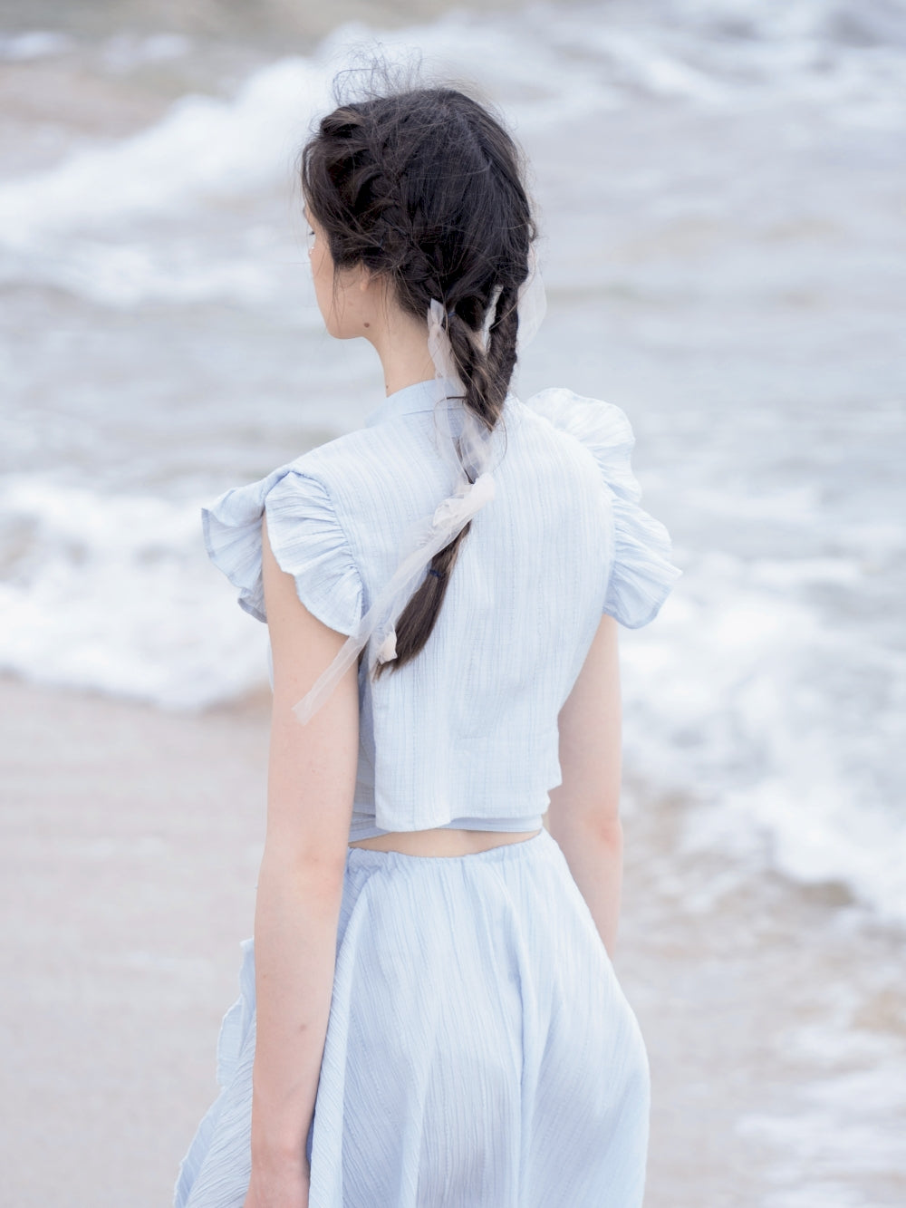 Sheer Natural Refreshing Blouse & Skirt