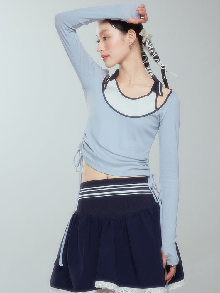 Spitze kurz flauschig einfacher Flare -Rock