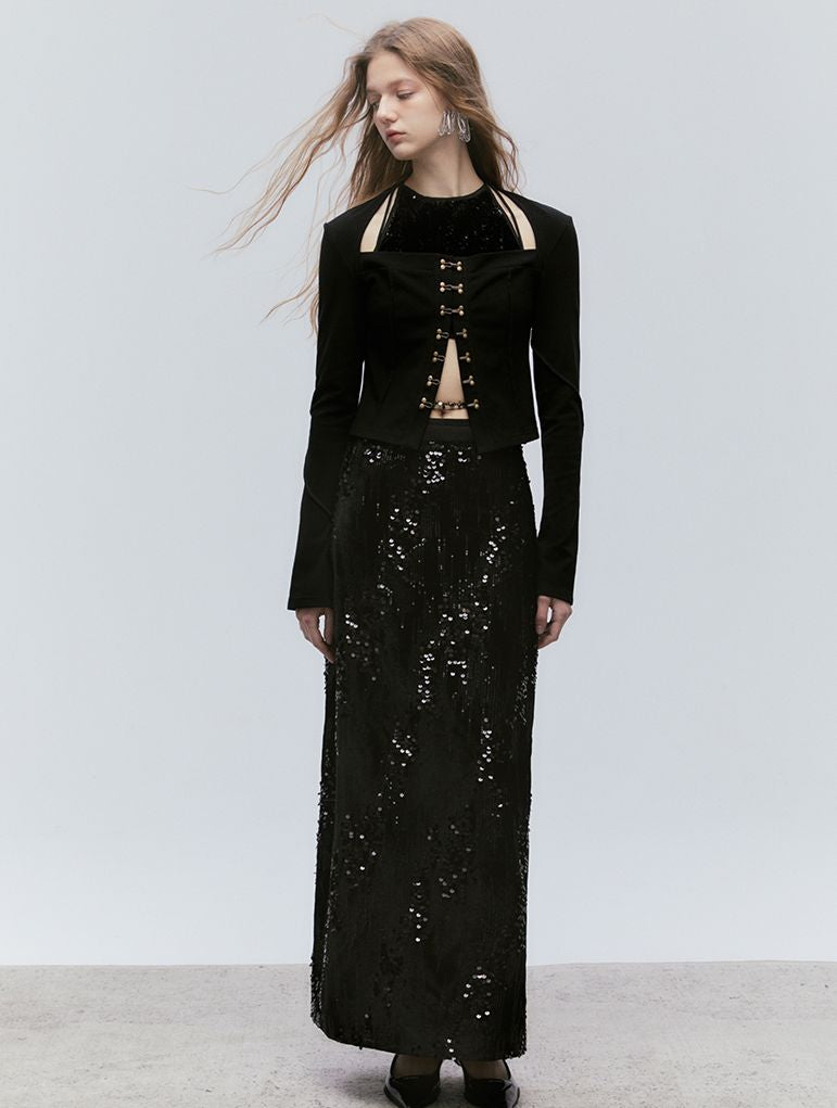 Nichi-Button Slim Vintage Retro Tops