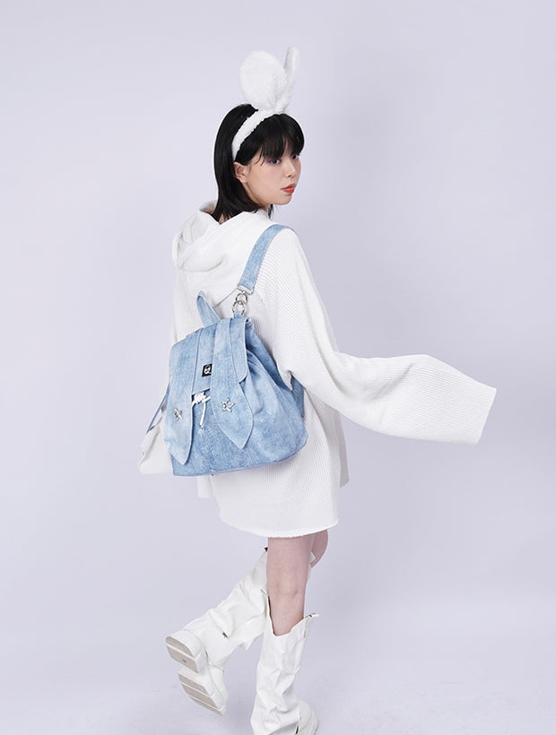 FADED RETRO RABBIT-EAR BACKPACK
