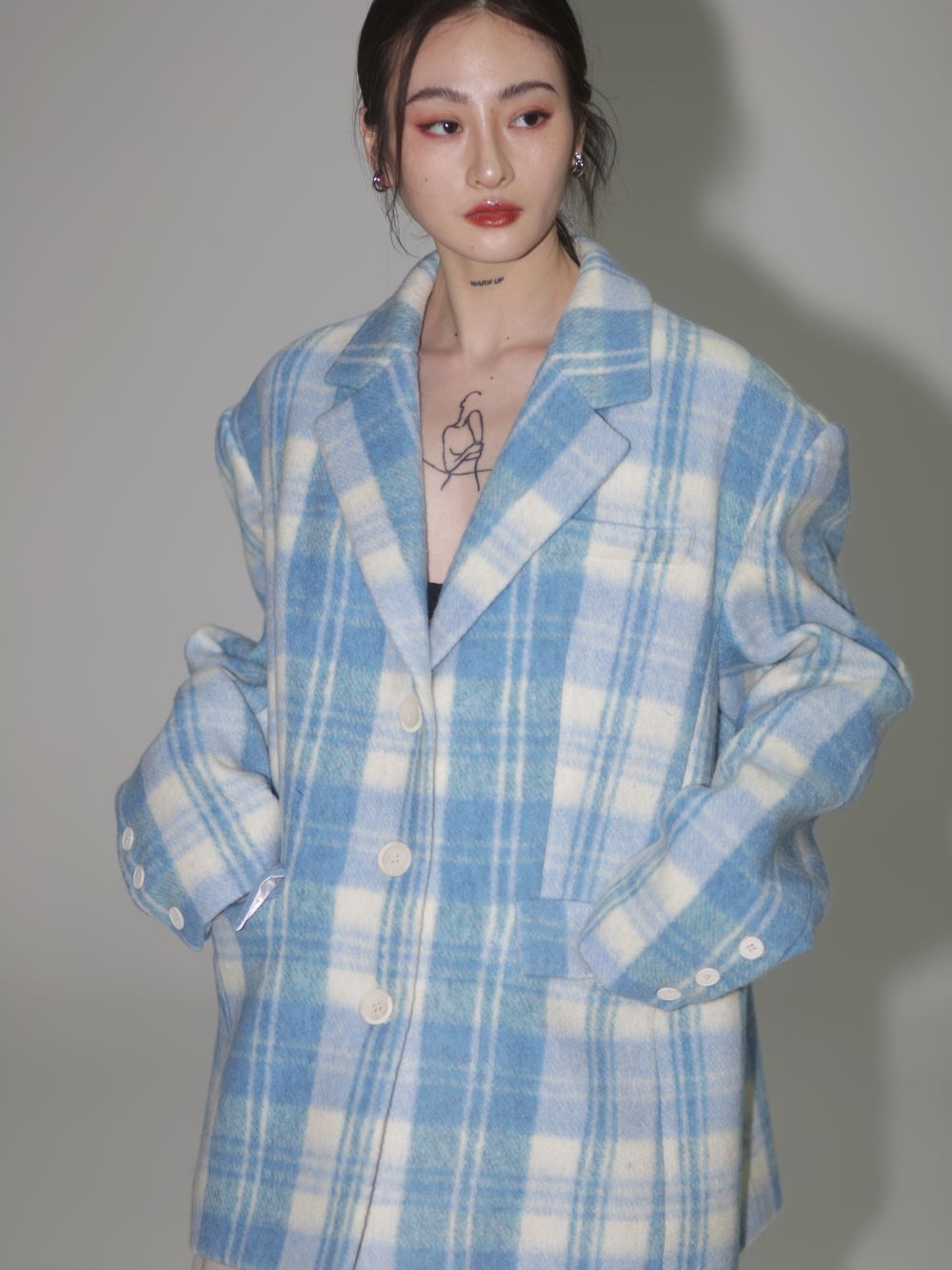 Checked Retro Wool Refreshing Short-COAT