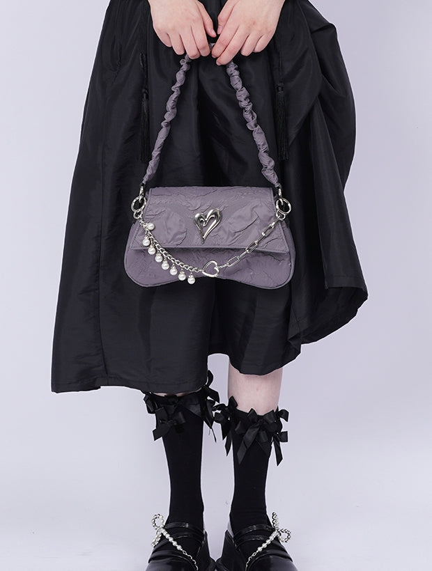 Compact 2way Drawstring Heart Bag